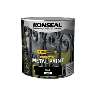 Ronseal Direct to Metal Paint Black Matt 2.5 litre Ronseal - RockBottom Nothampton