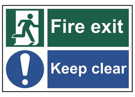 Scan Fire Exit Keep Clear - PVC Sign 300 x 200mm Scan - RockBottom Nothampton