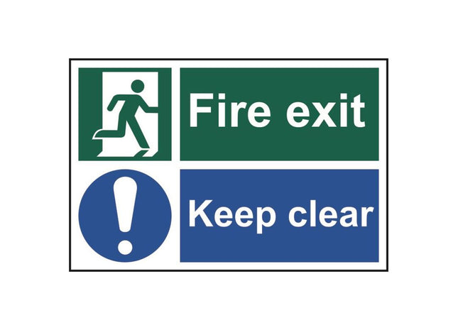 Scan Fire Exit Keep Clear - PVC Sign 300 x 200mm Scan - RockBottom Nothampton