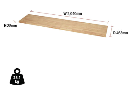 Draper BUNKER Modular Hardwood Worktop, 2040mm 33192 Draper - Town Tools 