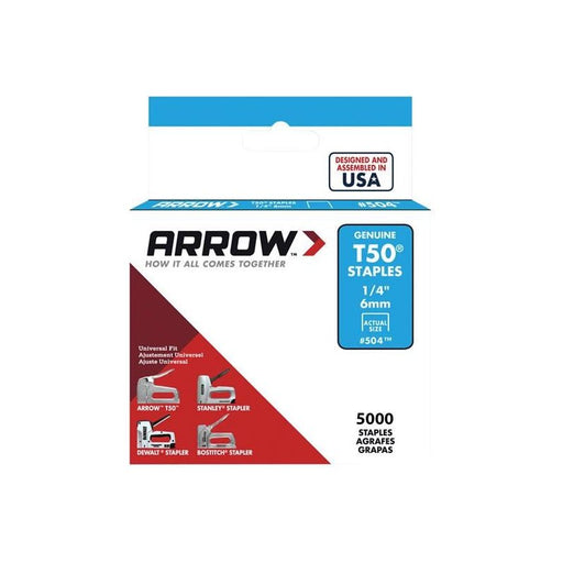 Arrow T50 Staples 6mm (1/4in) (Bulk Pack 5000) Arrow - RockBottom Northampton 