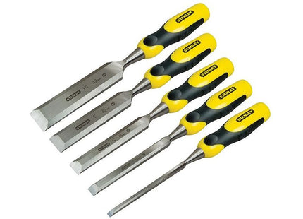 Stanley® Hand Tools DYNAGRIP™ Bevel Edge Chisel with Strike Cap Set, 5 Piece STANLEY® Hand Tools - RockBottom Nothampton
