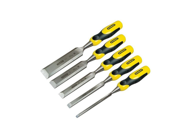 Stanley® Hand Tools DYNAGRIP™ Bevel Edge Chisel with Strike Cap Set, 5 Piece STANLEY® Hand Tools - RockBottom Nothampton