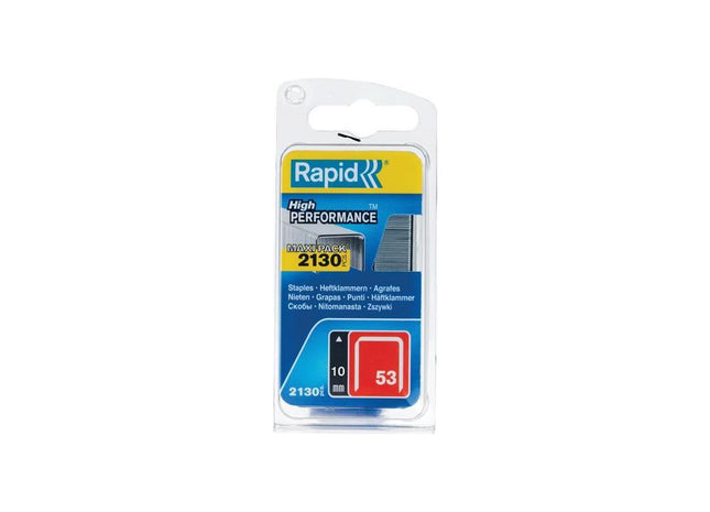 Rapid 53/10B 10mm Galvanised Staples (Pack 2000) Rapid - RockBottom Nothampton