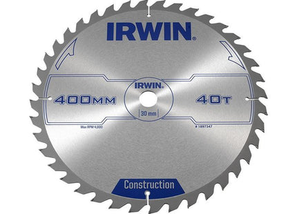 Irwin® General Purpose Table & Mitre Saw Blade 400 x 30mm x 40T ATB IRWIN® - RockBottom Northampton