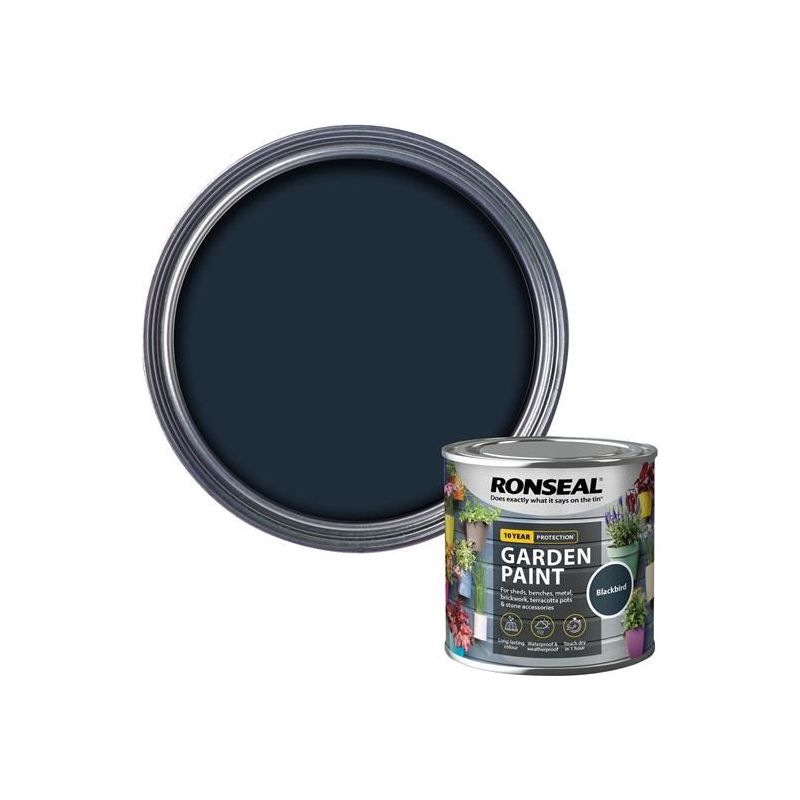 Ronseal Garden Paint Blackbird 250ml Ronseal - RockBottom Nothampton