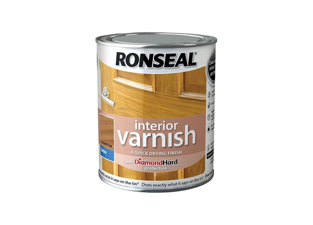 Ronseal Interior Varnish Quick Dry Satin French Oak 250ml Ronseal - RockBottom Nothampton