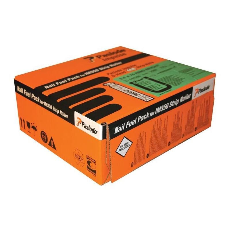 Paslode 3.1mm x 90mm IM350 Straight Shank Bright Nails 2200 - 2 x Fuel Cells Paslode - RockBottom Nothampton