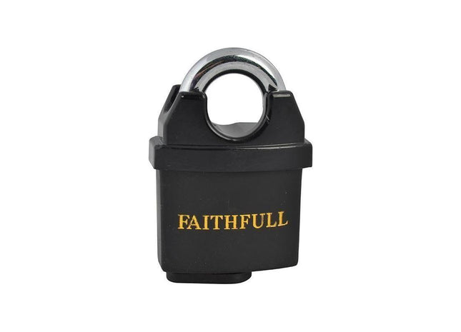 Faithfull PVC Coated Brass Padlock 50mm Faithfull - RockBottom Northampton