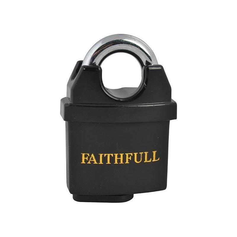 Faithfull PVC Coated Brass Padlock 50mm Faithfull - RockBottom Northampton