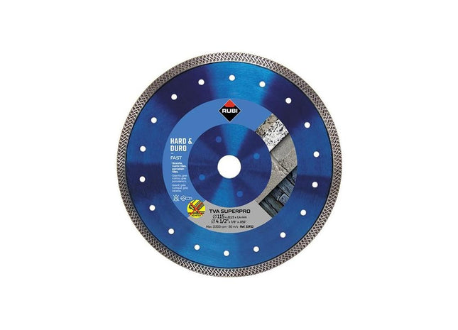 Rubi Tiling Tools TVA 115 SUPERPRO Turbo Viper Diamond Blade 115mm RUBI TILING TOOLS - RockBottom Nothampton