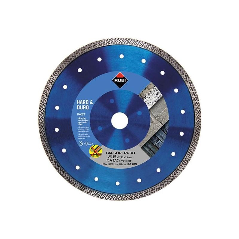 Rubi Tiling Tools TVA 115 SUPERPRO Turbo Viper Diamond Blade 115mm RUBI TILING TOOLS - RockBottom Nothampton