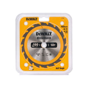 Dewalt Power Tools Portable Construction Circular Saw Blade 160 x 20mm x 18T DeWALT Power Tools - RockBottom Northampton