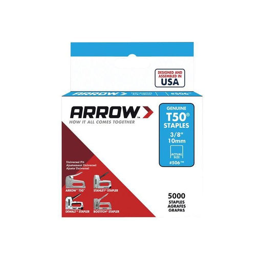 Arrow T50 Staples 10mm (3/8in) (Bulk Pack 5000) Arrow - RockBottom Northampton 