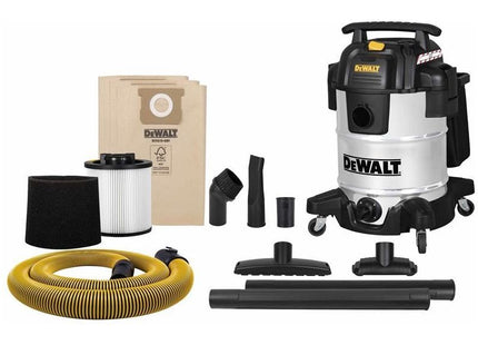 Dewalt Vacuum DXV38SC Stainless Steel Wet & Dry Vacuum 1050W 240V DEWALT Vacuum - RockBottom Northampton