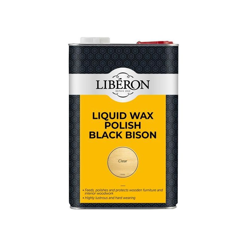 Liberon Liquid Wax Polish Black Bison Clear 5 litre Liberon - RockBottom Northampton