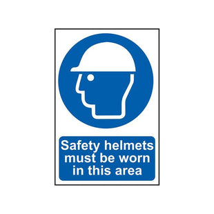 Scan Safety Helmets Must Be Worn In This Area - PVC Sign 400 x 600mm Scan - RockBottom Nothampton