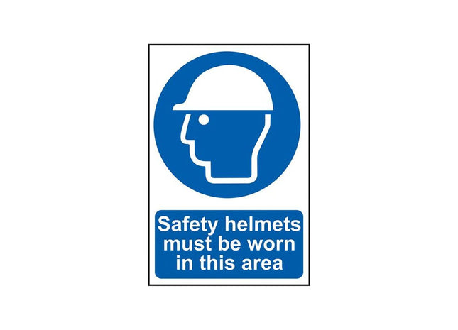 Scan Safety Helmets Must Be Worn In This Area - PVC Sign 400 x 600mm Scan - RockBottom Nothampton