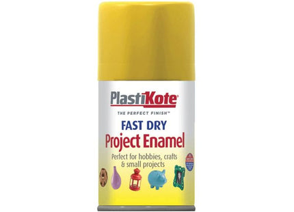 Plastikote Fast Dry Enamel Aerosol Buttercup Yellow 100ml PlastiKote - RockBottom Nothampton