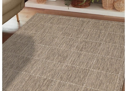 Flatweave Gel Check Latte Runner 60x230cm