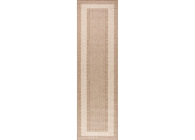 Flatweave Gel Greek Key Runner Brown 60x180