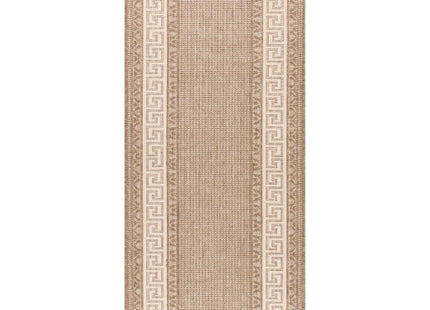 Flatweave Gel Greek Key Runner Brown 60x230cm