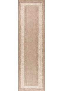 Flatweave Gel Greek Key Runner Brown 60x230cm