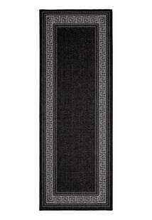 Flatweave Gel Greek Key Mat Black 50x80cm