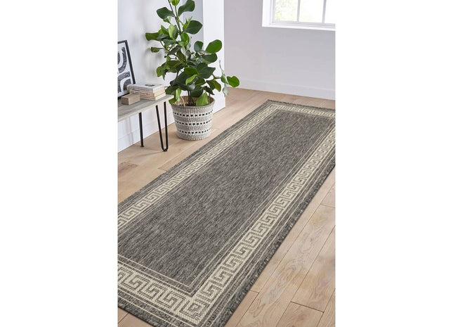 Flatweave Gel G/Key Steel Grey Runner 60x230cm