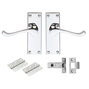 Contract Victorian Scroll Latch Pack    Polished Chrome