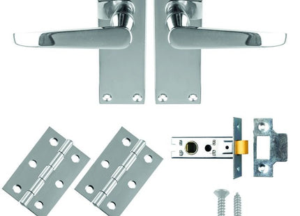Contract Victorian Straight Latch Pac   Polished Chrome