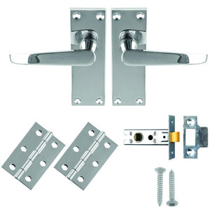 Contract Victorian Straight Latch Pac   Polished Chrome
