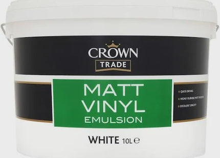 Crown Trade Vinyl Matt Emultion White 10l