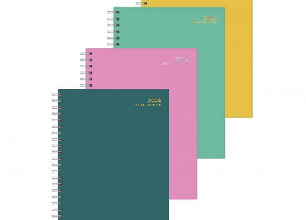 A5 WTV Colour Block Spiral Diary in CDU