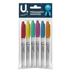 Permanent Markers Multicolour 6pk