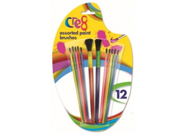 Assorted Paint Brushes, 12pk