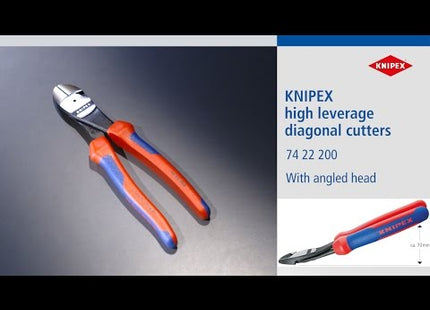 Draper Knipex 74 22 200 High Leverage Diagonal Side Cutter with 12&deg; Head, 20 Draper - Town Tools