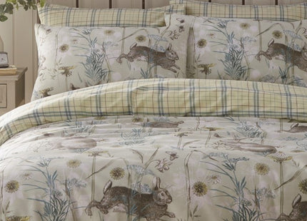 Rabbit Meadow Sage Single Duvet Cover Set