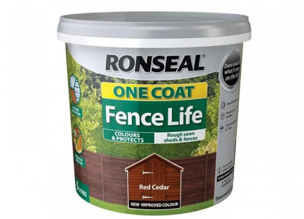 Ronseal 5L One Coat Fence Red Ceder