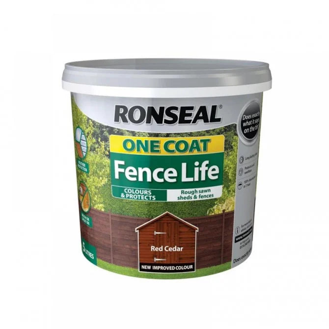 Ronseal 5L One Coat Fence Red Ceder