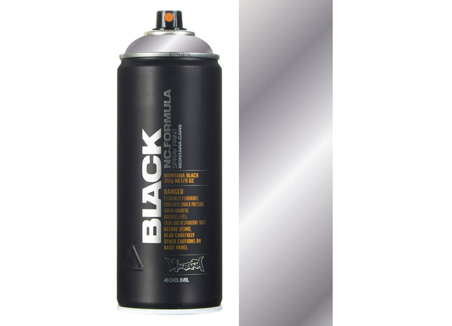 Montana Black Spray Paint 400ml - Silver Chrome BLKSILVER