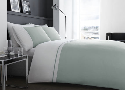 Sorrento Duck Egg/White Double Duvet Cover Set