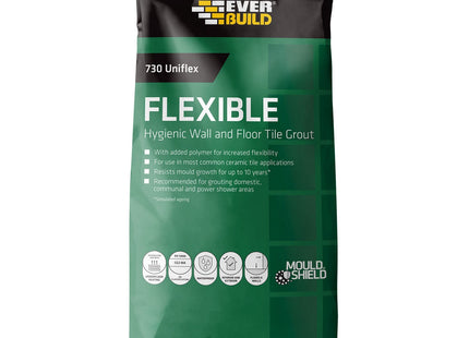 EVERBUILD 730 Universal Flexible Hygienic Wall & Floor Tile Grout White 5kg