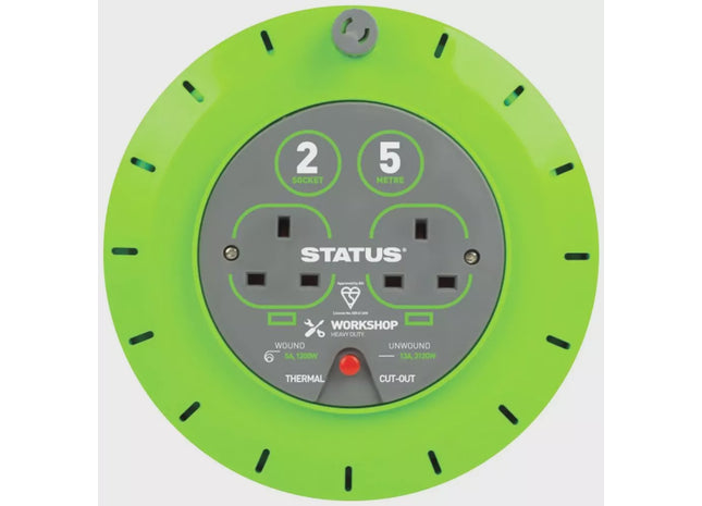 2 Gang 5 Meter Extension Reel