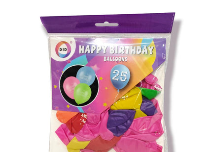 "Happy Birthday" Balloons 25Pk