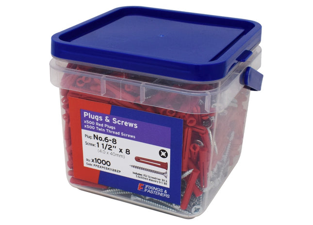 Reduced Plugs & Screws 1/12"X10 No.6-8 1000Pcs